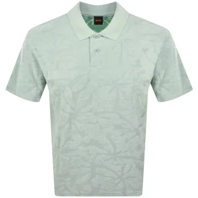 Boss Casual Boss Flower Towel Polo T Shirt Aqua Green