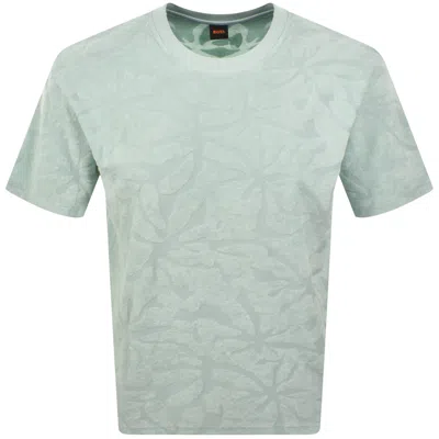 Boss Casual Boss Flower Towel T Shirt Aqua Green