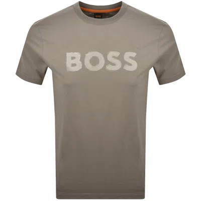Boss Casual Boss Frozen Logo T Shirt Brown