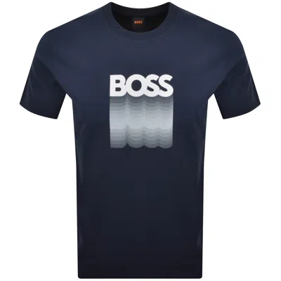 Boss Casual Boss Insignia T Shirt Dark Blue