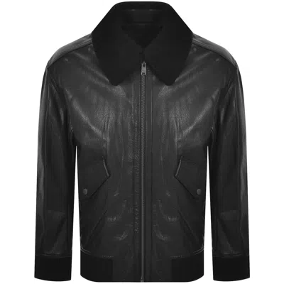 Boss Casual Boss Jopeak Leather Aviator Jacket Black
