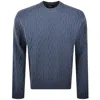 Boss Casual Boss Kableto Knit Jumper Blue In Blue