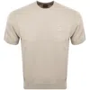Boss Casual Boss Kanache Knit T Shirt Light Beige In Beige