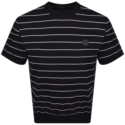 Boss Casual Boss Kanacho Knit T Shirt Navy In Black