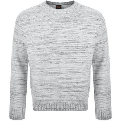 Boss Casual Boss Kancun Relaxed Fit Knit Jumper White