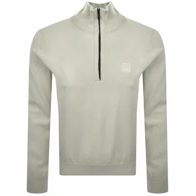 Boss Casual Boss Kanobix Half Zip Jumper Beige