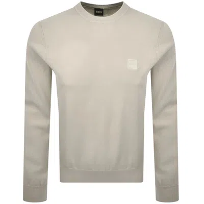 Boss Casual Boss Kanovano Knit Jumper Beige In Sand