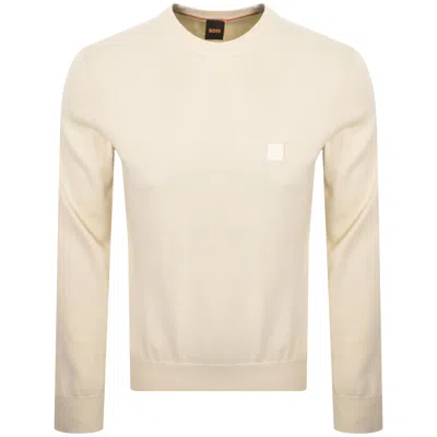 Boss Casual Boss Kanovano Knit Jumper Cream In White