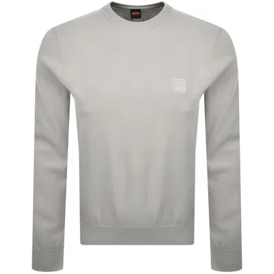 Boss Casual Boss Kanovano Knit Jumper Grey In Silver
