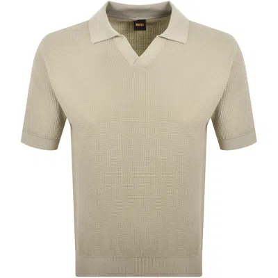 Boss Casual Boss Kocello Relaxed Knit Polo Beige In Brown