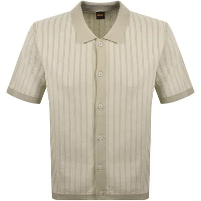 Boss Casual Boss Kodd Relaxed Knit Polo Shirt Beige In Neutral