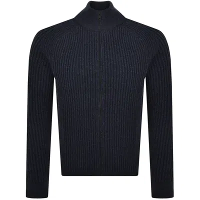 Boss Casual Boss Kostellar Full Zip Wool Jumper Blue