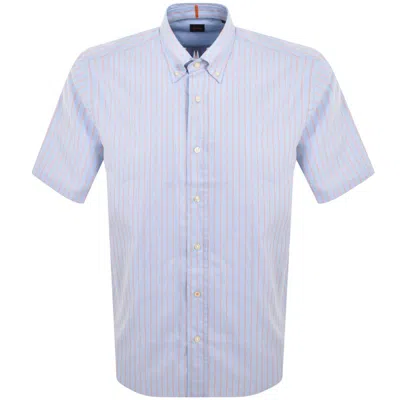 Boss Casual Boss Lambey 1 Short Sleeved Shirt Blue