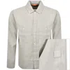 Boss Casual Boss Locky 2 Linen Overshirt Beige In Beige