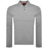 Boss Casual Boss Long Sleeve Passerby Polo T Shirt Grey In Grey
