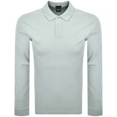 Boss Casual Boss Long Sleeve Passerby Polo T Shirt Grey In Gray