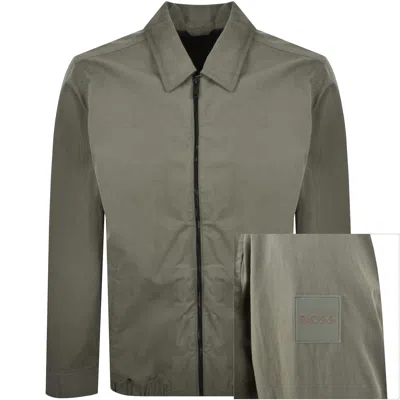 Boss Casual Boss Loppo Full Zip Overshirt Grey In Gray