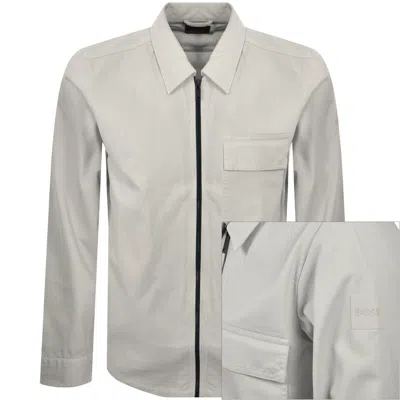 Boss Casual Boss Lorum Full Zip Overshirt Beige In Animal Print
