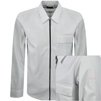 Boss Casual Boss Lorum Full Zip Overshirt Light Grey In White