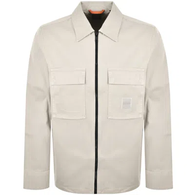 Boss Casual Boss Lovel Full Zip Overshirt Beige
