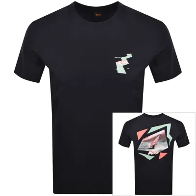 Boss Casual Boss Movement T Shirt Dark Blue In Black