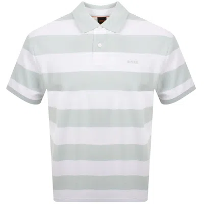 Boss Casual Boss Pales Stripe Polo T Shirt White