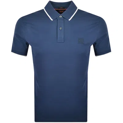 Boss Casual Boss Passertip Polo T Shirt Blue