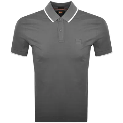 Boss Casual Boss Passertip Polo T Shirt Grey In Gray