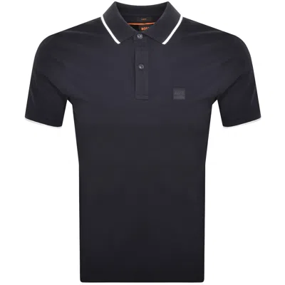Boss Casual Boss Passertip Polo T Shirt Navy In Blue