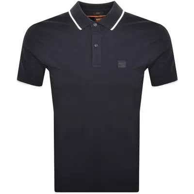 Boss Casual Boss Passertip Polo T Shirt Navy In Blue