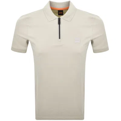 Boss Casual Boss Passerzip Polo T Shirt Beige