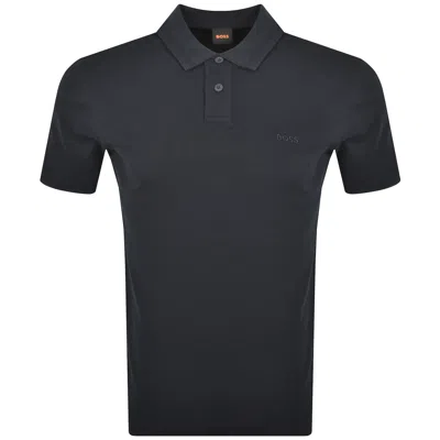 Boss Casual Boss Pe Interlock Polo T Shirt Navy In Blue