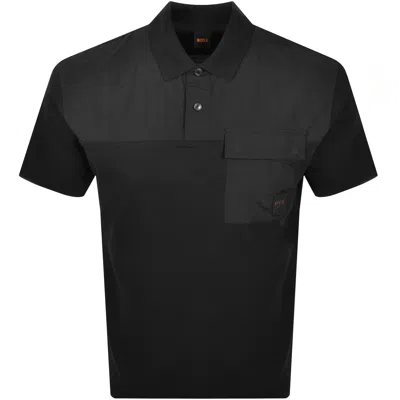 Boss Casual Boss Pe Panel Ss Polo T Shirt Black