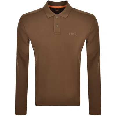 Boss Casual Boss Petempestolong Polo T Shirt Khaki In Brown
