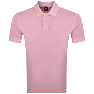 Boss Casual Boss Prime Polo T Shirt Purple In Pink