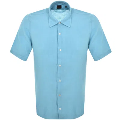 Boss Casual Boss Rash 2 Linen Short Sleeved Shirt Blue