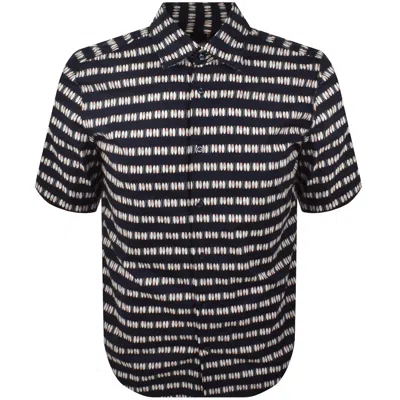 Boss Casual Boss Rash 2 Patterned Shirt Navy In Black