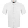Boss Casual Boss Rash 2 Short Sleeved Linen Shirt White In White