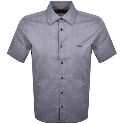 Boss Casual Boss Rash 2 Short Sleeved Shirt Navy In Blue