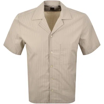 Boss Casual Boss Rayer Short Sleeve Shirt Open Grey In Gray