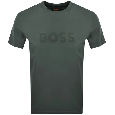 Boss Casual Boss Regular Fit Logo T Shirt Dark Green