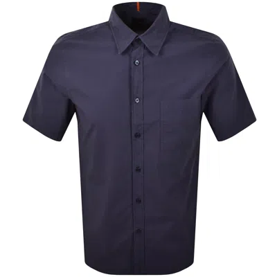 Boss Casual Boss Relegant 6 Short Sleeved Shirt Navy In Blue