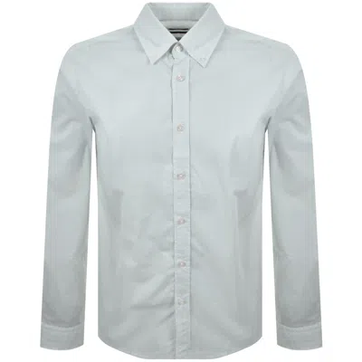 Boss Casual Boss Rickert Long Sleeved Shirt Green In White