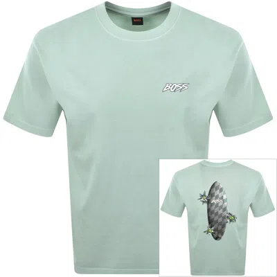 Boss Casual Boss Surf Washed T Shirt Aqua Green