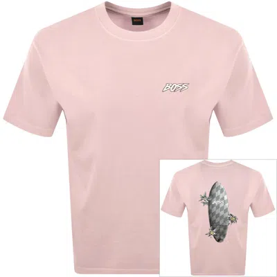 Boss Casual Boss Surf Washed T Shirt Pink