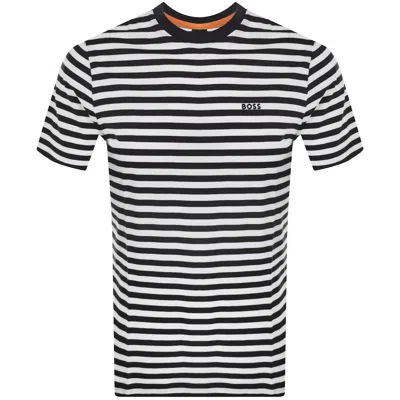 Boss Casual Boss Tales Stripe T Shirt Navy