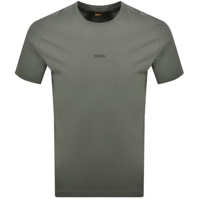 Boss Casual Boss Tchup Logo T Shirt Grey In Green