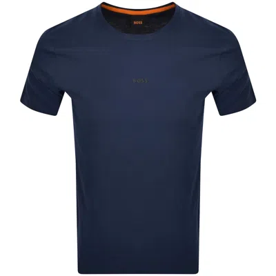 Boss Casual Boss Tchup Logo T Shirt Navy In Brown