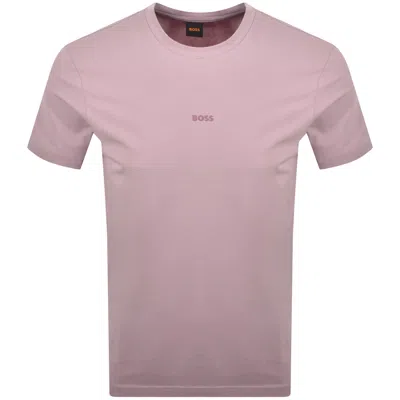 Boss Casual Boss Tchup Logo T Shirt Purple In Pink