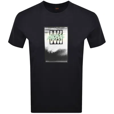 Boss Casual Boss Te Dj T Shirt Dark Blue In Black